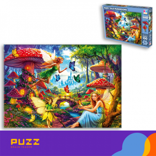 100 დეტალიანი ფაზლი - ზღაპრული სოკოები