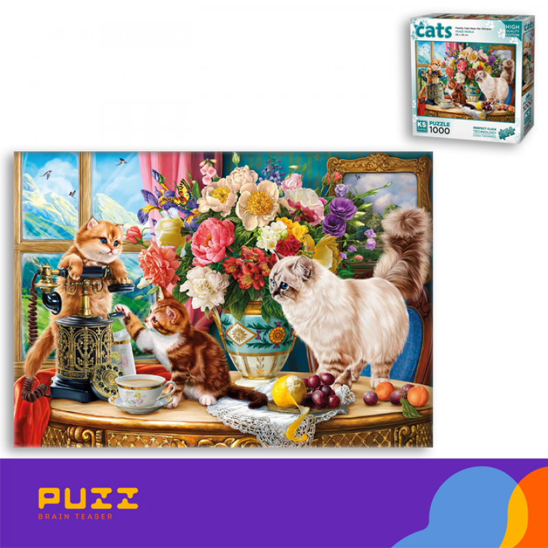 1000 დეტალიანი ფაზლი - კატების ოჯახი