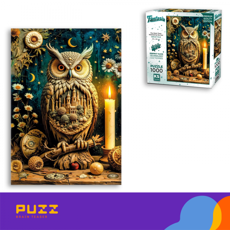 1000 დეტალიანი ფაზლი - ქალაქის მცველი ბუ