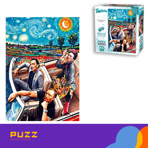 1000 დეტალიანი ფაზლი - მხატვრები ვარსკვლავებიან ღამეს