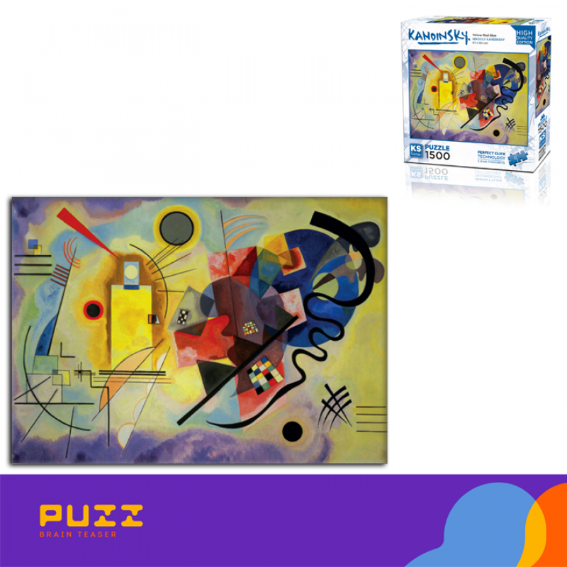 1500 დეტალიანი ფაზლი - კანდინსკი - ყვითელი, წითელი & ლურჯი