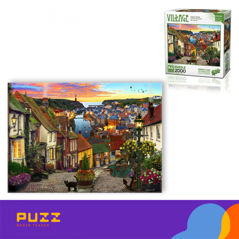 2000 დეტალიანი ფაზლი - ფერადი სოფელი ნავსადგურში