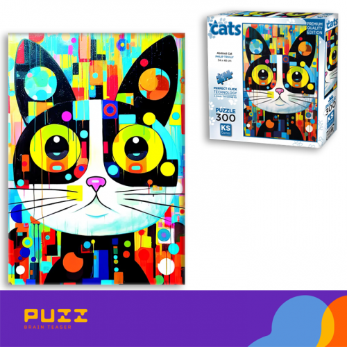 300 დეტალიანი ფაზლი - აბსტრაქტული კატა