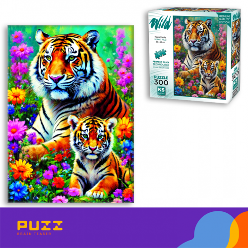 300 დეტალიანი ფაზლი - ვეფხვების ოჯახი