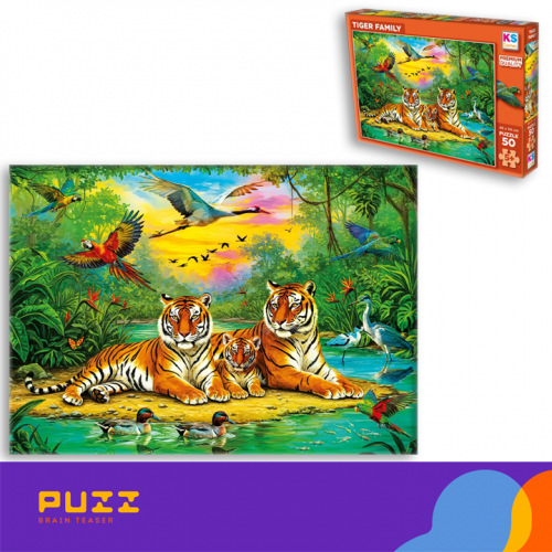 50 დეტალიანი ფაზლი - ვეფხვების ოჯახი