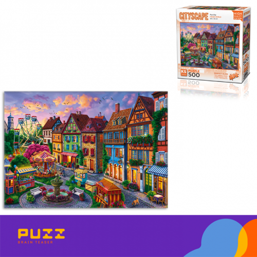 500 დეტალიანი ფაზლი -  ფერადი ქალაქი